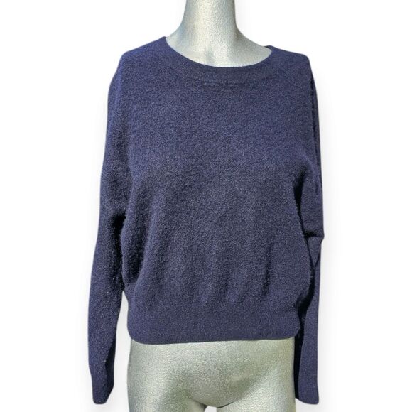 Vince Crew Neck Cashmere Pullover Navy Blue Medium - Picture 12 of 13